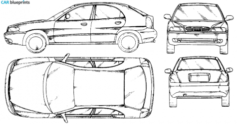 1997 Daewoo Lanos Hatchback blueprint