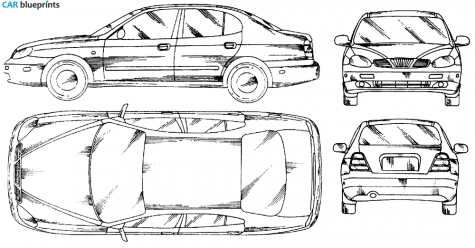 1997 Daewoo Leganza Sedan blueprint