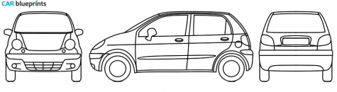 2001 Daewoo Matiz Hatchback blueprint