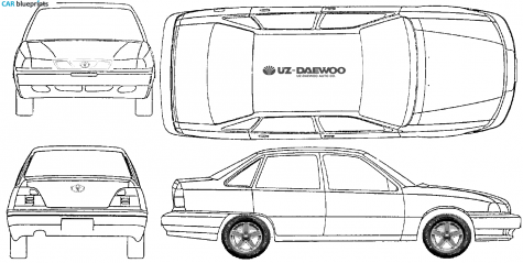 1994 Daewoo Nexia DOHC Sedan blueprint