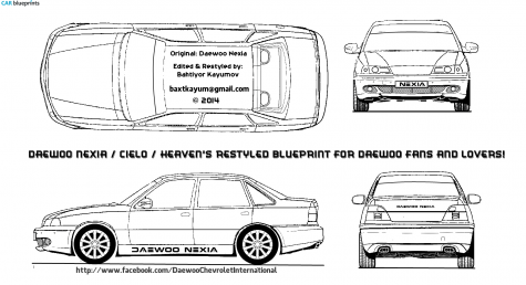 1994 Daewoo Nexia Sedan blueprint