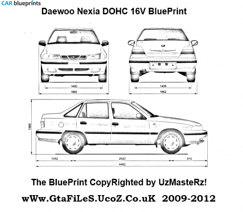 1994 Daewoo Nexia DOHC 16V Sedan blueprint