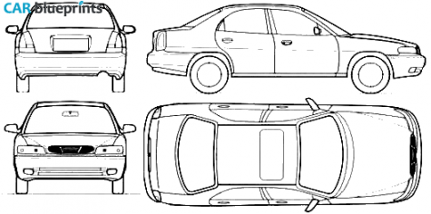 1998 Daewoo Nubira Sedan blueprint