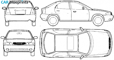 1998 Daewoo Nubira Hatchback blueprint