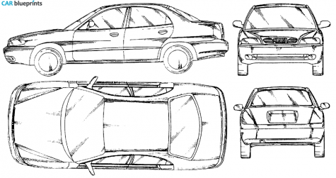 1998 Daewoo Nubira Sedan blueprint