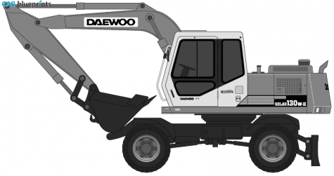 Daewoo Solar 130W Excavator Tractor blueprint