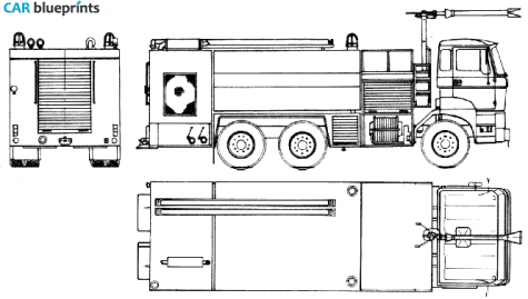 1980 DAF 6x4 Fire Truck blueprint