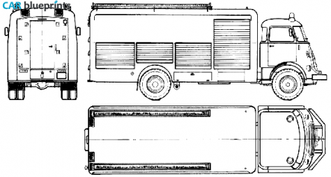 1970 DAF A1600 BB 425 Fire Truck blueprint