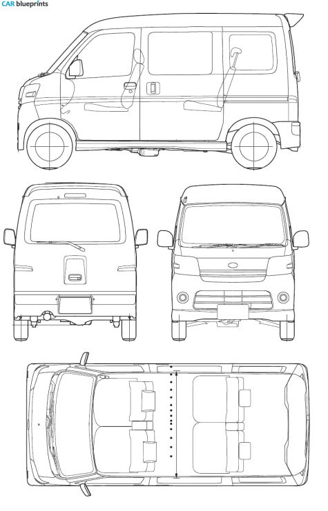 2005 Daihatsu Atrai Microvan blueprint