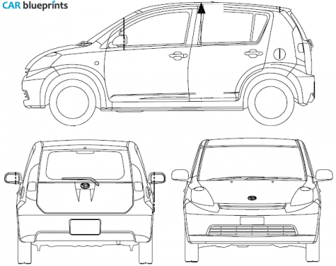 2005 Daihatsu Boon Hatchback blueprint