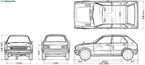 1977 Daihatsu Charade Hatchback blueprint