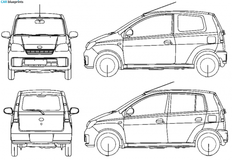 2005 Daihatsu Cuore Hatchback blueprint