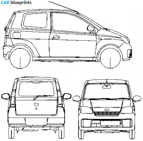 2006 Daihatsu Cuore 3-door Hatchback blueprint