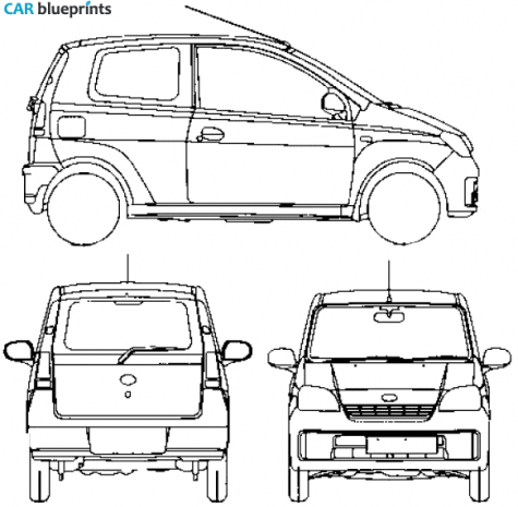 2007 Daihatsu Cuore 3-door Hatchback blueprint