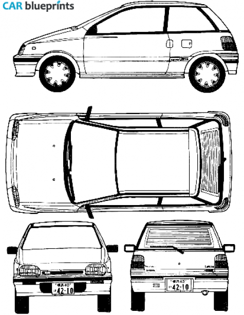 1986 Daihatsu Leeza Z Turbo Hatchback blueprint