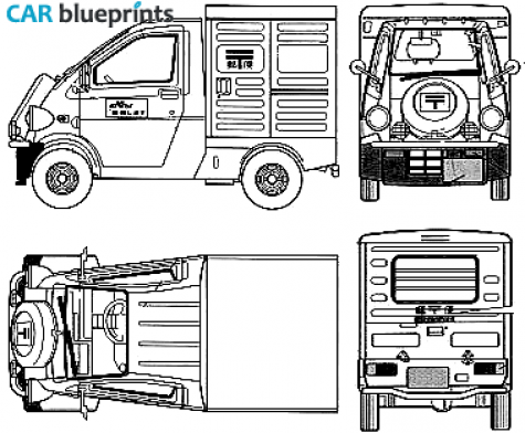 1996 Daihatsu Midget II Van blueprint