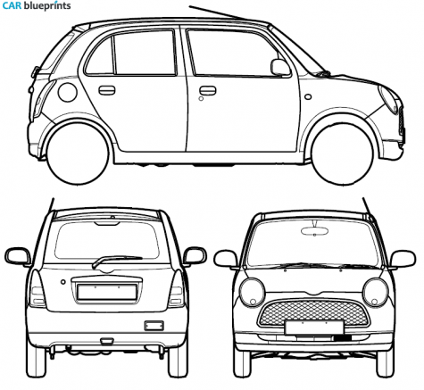 2006 Daihatsu Mira Gino Hatchback blueprint