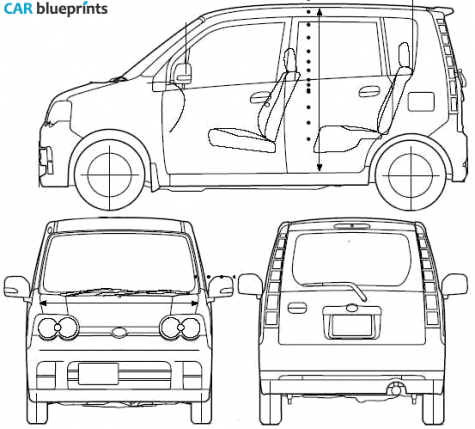 2005 Daihatsu Move Custom Microvan blueprint