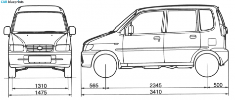 1998 Daihatsu Move Microvan blueprint