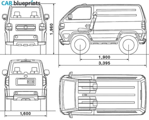 2007 Daihatsu Mudmaster Van blueprint