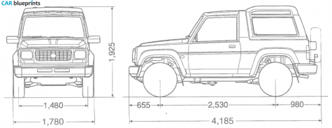 1987 Daihatsu Rocky SUV blueprint