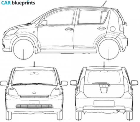 2005 Daihatsu Sirion Hatchback blueprint