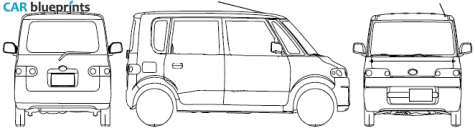 2006 Daihatsu Tanto Microvan blueprint