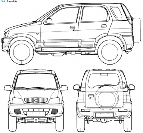 2005 Daihatsu Terios SUV blueprint