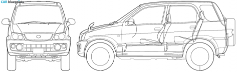 2005 Daihatsu Terios SUV blueprint