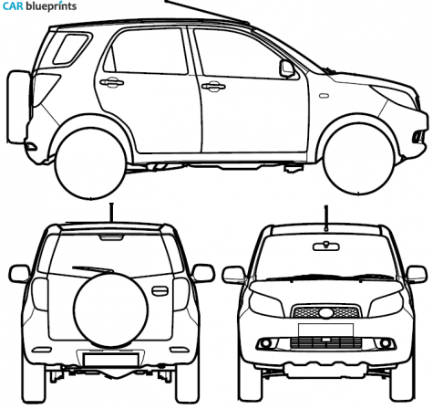 2006 Daihatsu Terios SUV blueprint