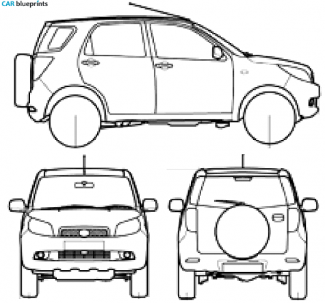 2007 Daihatsu Terios SUV blueprint