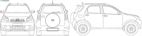 2009 Daihatsu Terios SUV blueprint