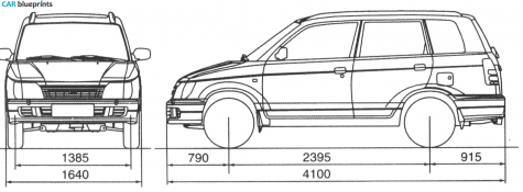 1997 Daihatsu Terios SUV blueprint