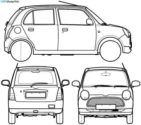 2007 Daihatsu Trevis Hatchback blueprint