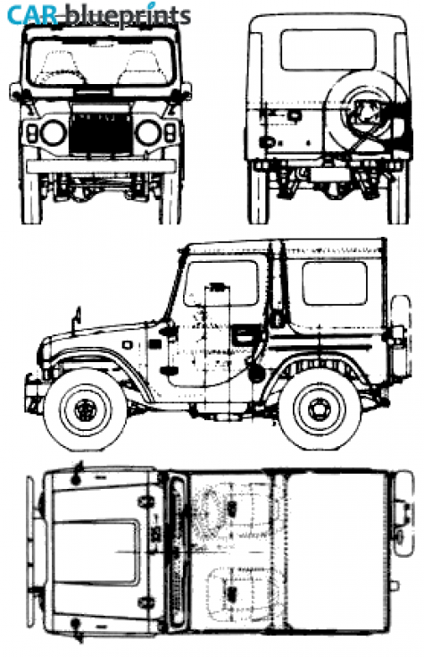 1982 Daihatsu Wildcat 4WD SUV blueprint