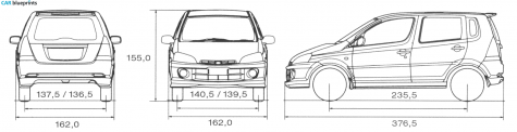 2000 Daihatsu YRV (Young Recreational Vehicle) Wagon blueprint