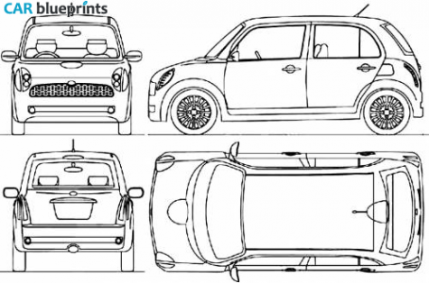 2003 Daihatsu Ufe II Hatchback blueprint