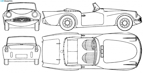 1959 Daimler Dart SP 250 Cabriolet blueprint