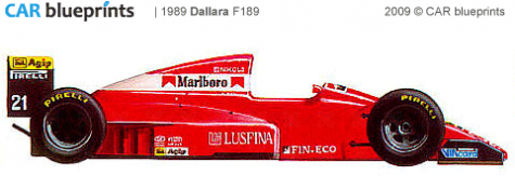 1989 Dallara F189 F1 OW blueprint