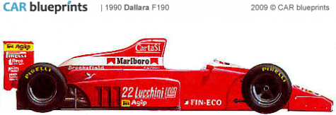 1990 Dallara F190 F1 OW blueprint