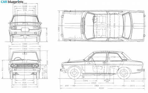 1969 Datsun 510 1600 Sedan blueprint