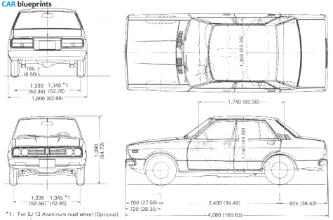 1973 Datsun 160J Violet A10 Sedan blueprint