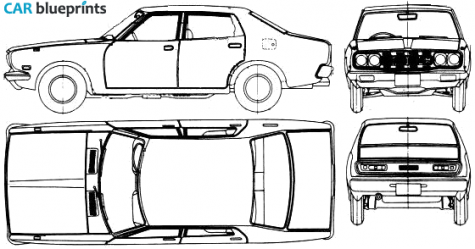 1972 Datsun Bluebird 610 180B 4-door Sedan blueprint