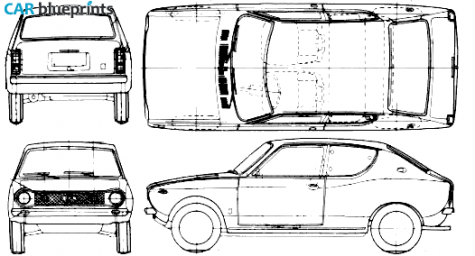 1972 Datsun Cherry 100A 3-door Hatchback blueprint