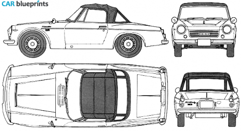 1970 Datsun Fairlady 311 2000 SR Cabriolet blueprint