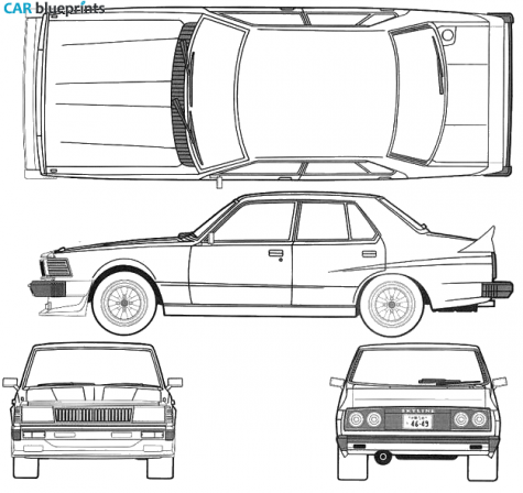 1979 Datsun Skyline Sedan blueprint