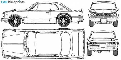 1969 Datsun Skyline c10 gt-r 2dr Coupe blueprint