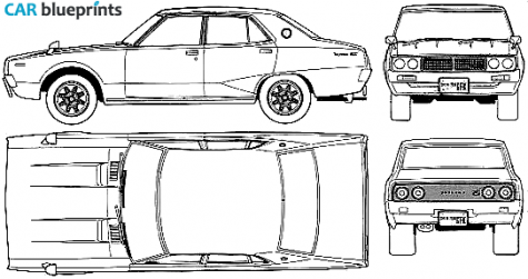 1974 Datsun Skyline c110 240k gt-x 4dr Coupe blueprint