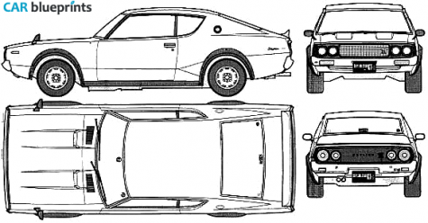 1972 Datsun Skyline c110 gt-r Coupe blueprint