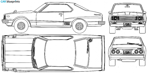 1977 Datsun Skyline c210 240k Coupe blueprint